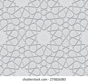 Islamic Star Ornament Light Grey Background, Vector Illustration