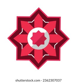 icono aislado de diseño rojo estrella islámica