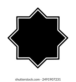 Islamic star vector on white background.Islamic star frame vector