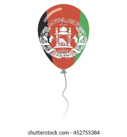 Islamic State of Afghanistan national colors isolated baloon on white background. Independence day patriotic poster. Flat style flag balloon. National day vector illustration.