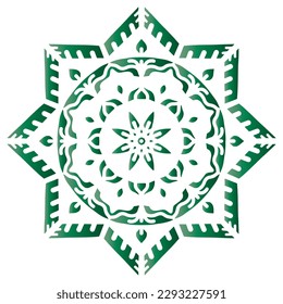 Islamic stencil mandala round lace pattern