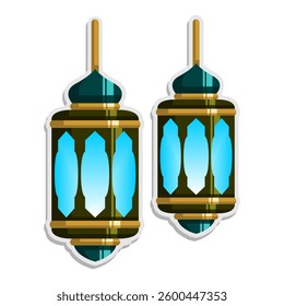 islamic sticker lantern hand draw style