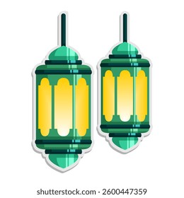 islamic sticker lantern hand draw style