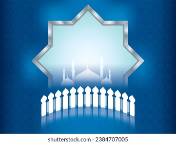 Islamic style arch and decorative design. Vector, with different colour modes.