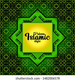Islamic style bacground vector, green concept pattern