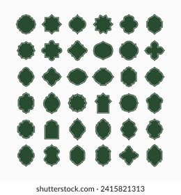 Islamic style border and frame design. arab ramadan windows ornament decor vintage. muslim theme. vector