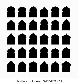 Diseño de bordes y marcos de estilo islámico. las ventanas de ramadán árabe adornan la decoración vintage. tema musulmán. vector