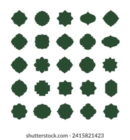 Diseño de bordes y marcos de estilo islámico. las ventanas de ramadán árabe adornan la decoración vintage. tema musulmán. vector