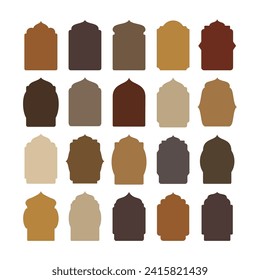 Diseño de bordes y marcos de estilo islámico. las ventanas de ramadán árabe adornan la decoración vintage. tema musulmán. vector