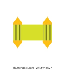 Elemento vectorial de la plantilla de diseño de marco y borde de estilo islámico.