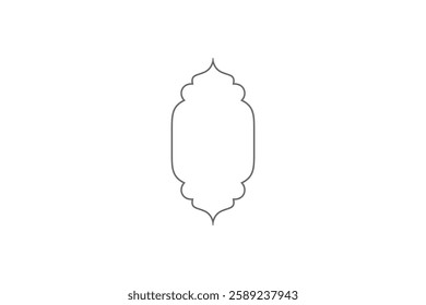 Islamic style border and frame design template vector element. Suitable for design element of Ramadan poster, Eid Mubarak greeting card, and copy space for Islamic quote text. Free Vector editable