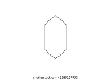 Islamic style border and frame design template vector element. Suitable for design element of Ramadan poster, Eid Mubarak greeting card, and copy space for Islamic quote text. Free Vector editable