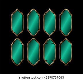 borde de estilo islámico y elemento vectorial de diseño de marcos dorados de lujo. adecuado para elementos de diseño del afiche de ramadan