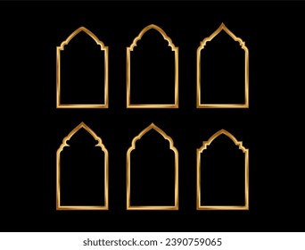 islamic style border and luxury gold frame design template vector element. suitable for design elements of ramadan poster