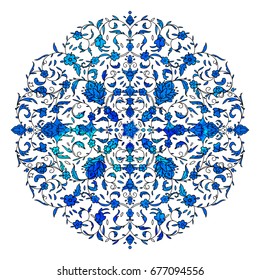 Islamic style brochure, flyer design, flower elements and ornament. Card for cafe, restaurant, shop, print. Border. India,Arabic, Dubai, turkish, Islam, pakistan, ottoman motifs