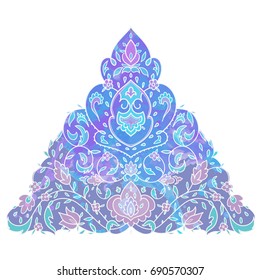 Islamic style brochure, flyer design, flower elements and ornament. Card for cafe, restaurant, shop, print. Border. India,Arabic, Dubai, turkish, Islam, pakistan, ottoman motifs