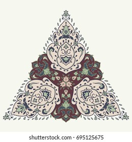 Islamic style brochure, flyer design, flower elements and ornament. Card for cafe, restaurant, shop, print. Border. India,Arabic, Dubai, turkish, Islam, pakistan, ottoman motifs