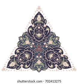 Islamic style brochure, flyer design, flower elements and ornament. Card for cafe, restaurant, shop, print. Border. India,Arabic, Dubai, turkish, Islam, pakistan, ottoman motifs