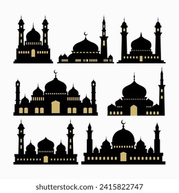 Moschee im islamischen Stil. Arab Rmadan Dekor Vintage. Moslem-Thema. Vektorgrafik