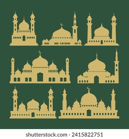 Islamic style mosque. arab ramadan ornament decor vintage. muslim theme. vector