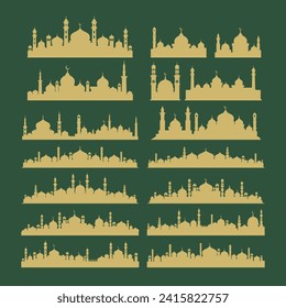 Islamic style mosque. arab ramadan ornament decor vintage. muslim theme. vector