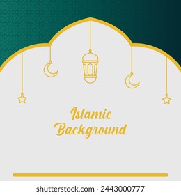 Fondo de tarjeta de felicitación de Ramadán y Eid de estilo islámico