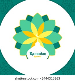 Islamic style ramadan kareem background. Vector Illustration for greeting card, poster and banner.