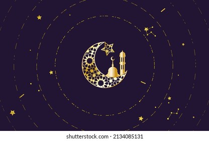 Islamic style ramadan kareem festival card