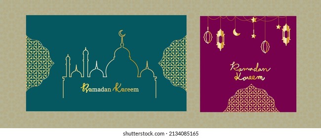 Islamic style ramadan kareem festival card