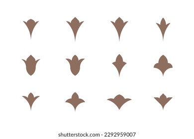 Islamic style tulip flower vector element. Modern geometric shape.