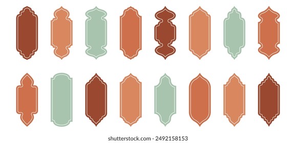 Islamic style window and door design. Vector illustration.