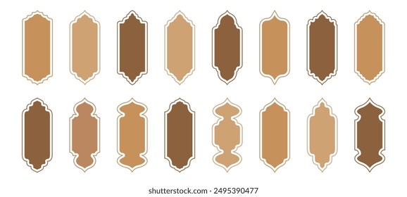 Diseño de ventana y puerta de estilo islámico. Ilustración vectorial.