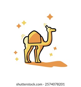 Islamic symbol flat icon isolated on white background, islamic camel icon ramadan