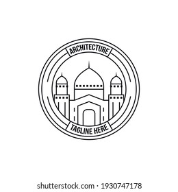 islamic symbol logo line art vector illustration design