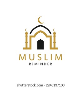 Islamic symbol. Mosque Creative Logo Design Template With Simple Concept.