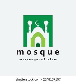 Islamic symbol. Mosque Creative Logo Design Template With Simple Concept.