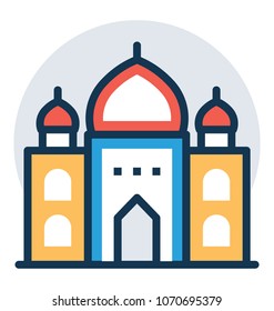 
An Islamic symbol, vector icon of a mosque
