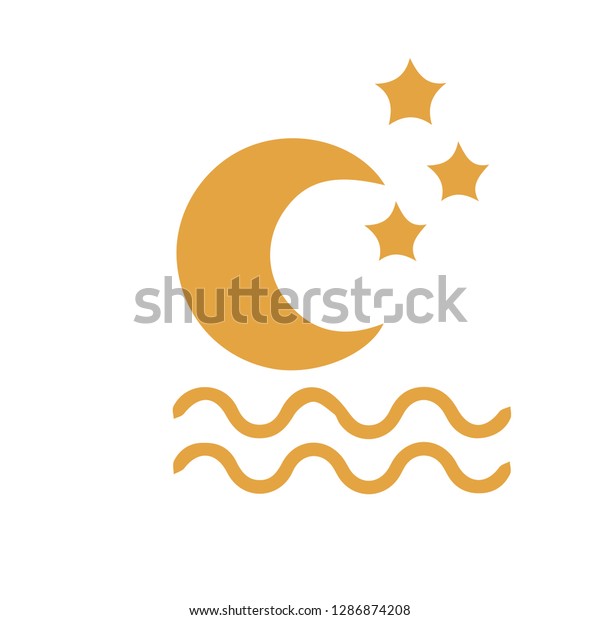 Islamic symbol vector with star and\
moon.-vector\
illustration