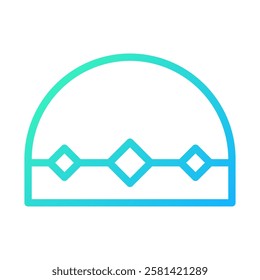 Islamic Taqiyah Hat Icon with Gradient Colors