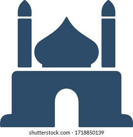 Islamic template, mosque icon. Ramadan, Eid sign. Flat icon design for religious concept.