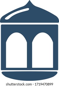 Plantilla islámica, icono de mezquita. Ramadán, signo de Eid. Icono plano para el concepto religioso.