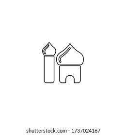 Islamic template, mosque icon. Ramadan, Eid sign. Line icon design for religious concept.