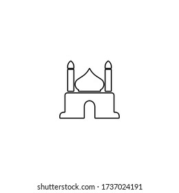 Islamic template, mosque icon. Ramadan, Eid sign. Line icon design for religious concept.