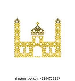 Islamic template, stencil, pattern. Mosque vector icon. Hajj, umrah, ramadhan kareem, ied mubarak - line vector.