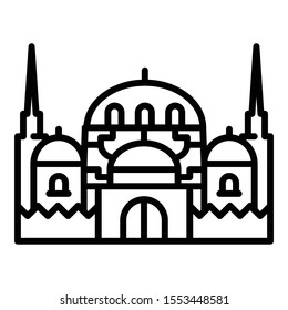 Islamic temple icon. Outline Islamic temple vector icon for web design isolated on white background