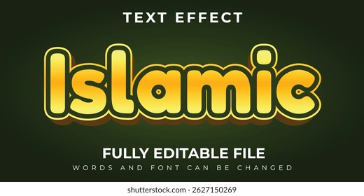 Islamic Text Effect Gradation With Green Background