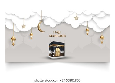 Islamic theme banner about the Hajj journey