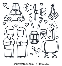 Islamic theme cartoon doodle