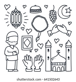 Islamic theme cartoon doodle