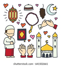Islamic theme cartoon doodle